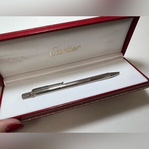 Cartier Must de Cartier silver ballpoint pen with box